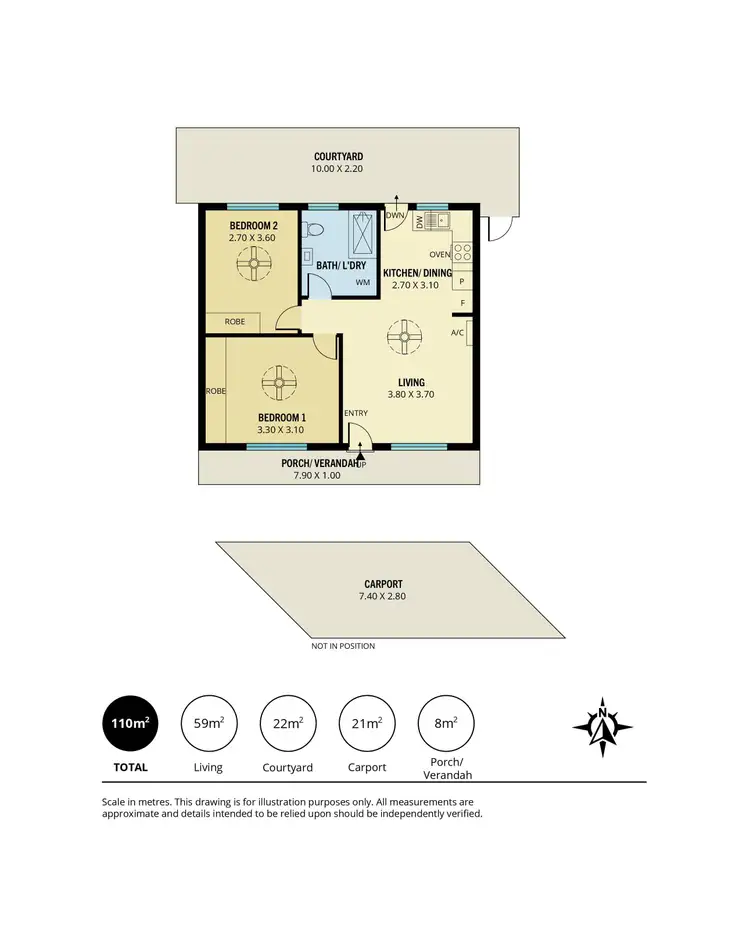 Floorplan of Homely unit listing, 1/11 Acacia Avenue, Glenelg North SA 5045