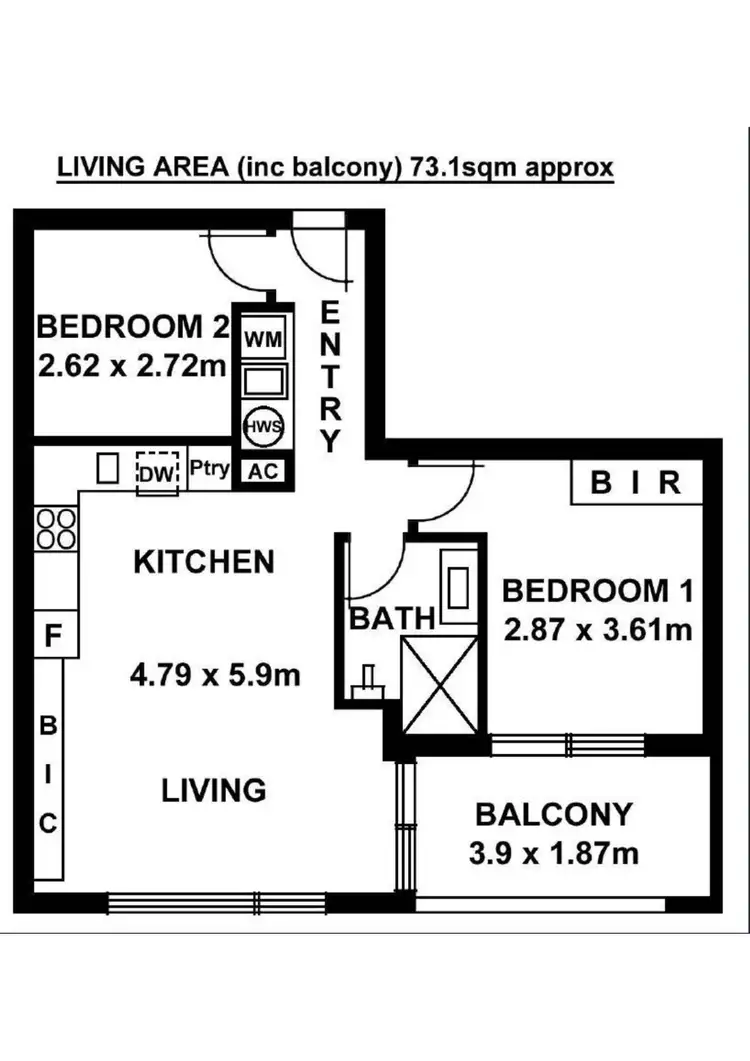 Floorplan of Homely apartment listing, 104/83 South Terrace, Adelaide SA 5000