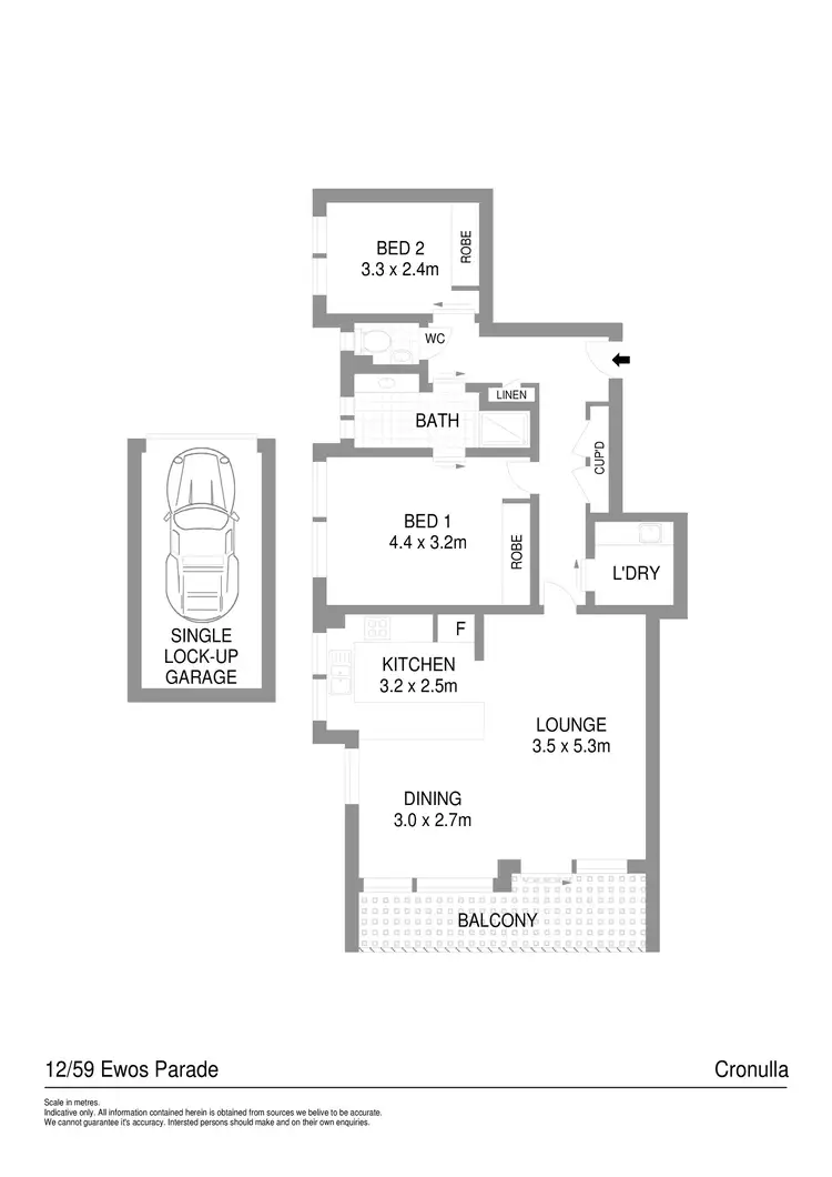 Floorplan of Homely apartment listing, 12/59 Ewos Parade, Cronulla NSW 2230