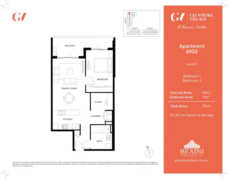 Floorplan of Homely apartment listing, B208/90-98 Glenmore Ridge Drive, Glenmore Park NSW 2745