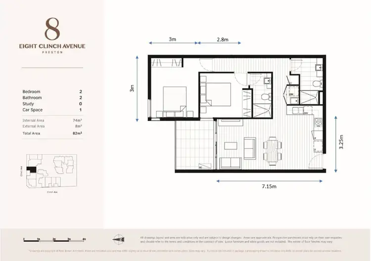 Floorplan of Homely apartment listing, 3b/8 Clinch Avenue, Preston VIC 3072