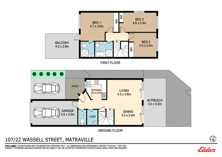 Floorplan of Homely townhouse listing, 107/22-24 Wassell Street, Matraville NSW 2036