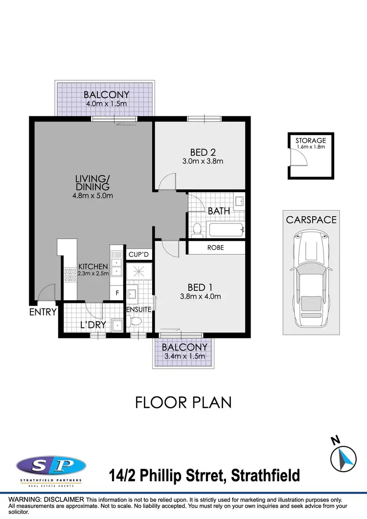 Floorplan of Homely apartment listing, 14/2 Philip Street, Strathfield NSW 2135