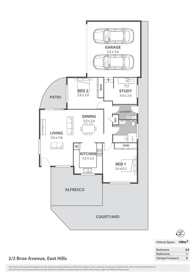 Floorplan of Homely villa listing, 2/2 Broe Avenue, East Hills NSW 2213