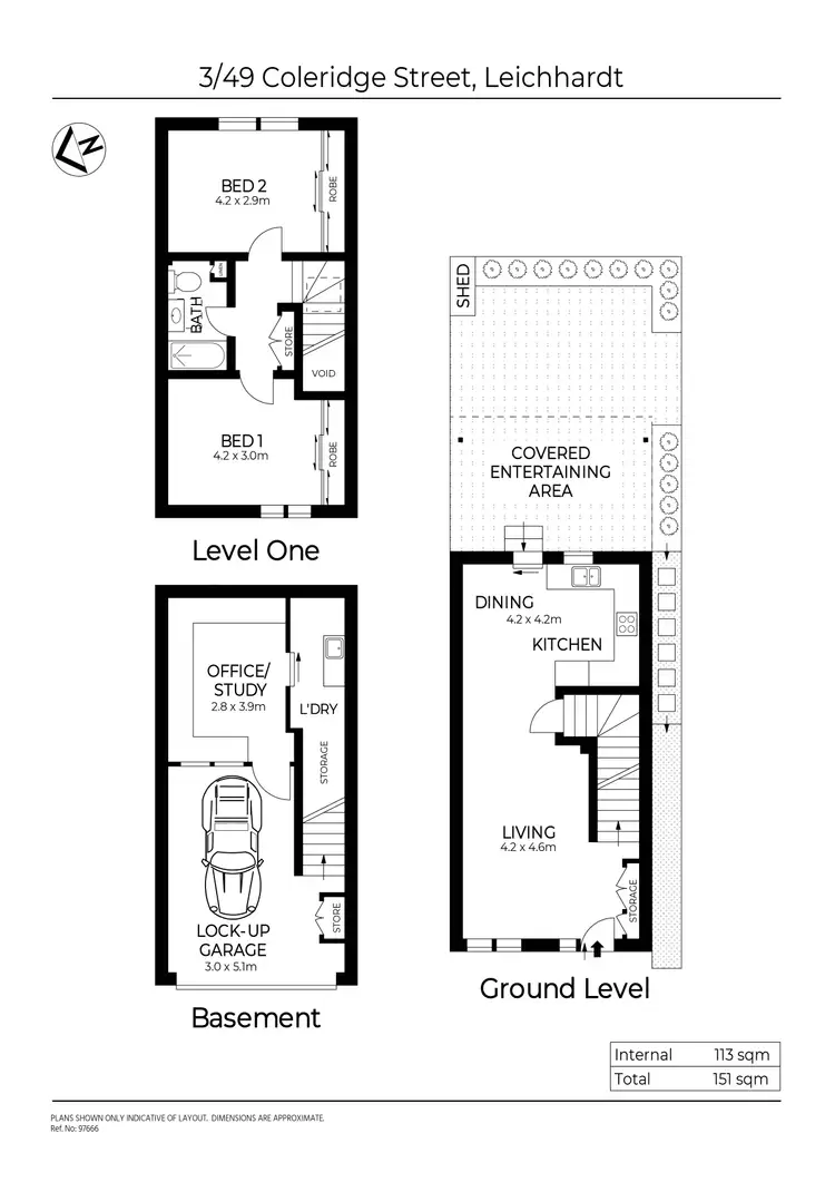 Floorplan of Homely townhouse listing, 3/49 Coleridge Street, Leichhardt NSW 2040