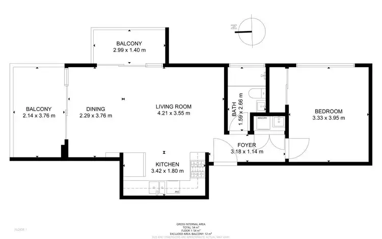 Floorplan of Homely apartment listing, 1109/7-9 Gibbons Street, Redfern NSW 2016