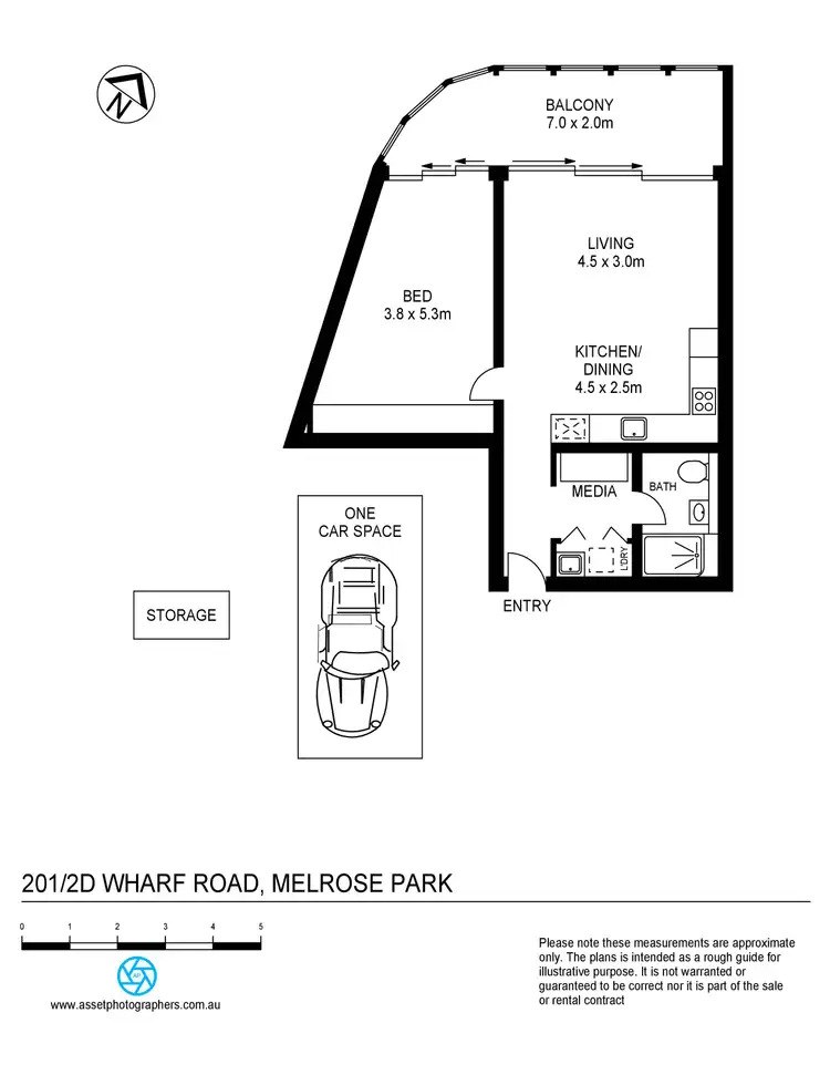 Floorplan of Homely apartment listing, 201/2D Wharf Road, Melrose Park NSW 2114