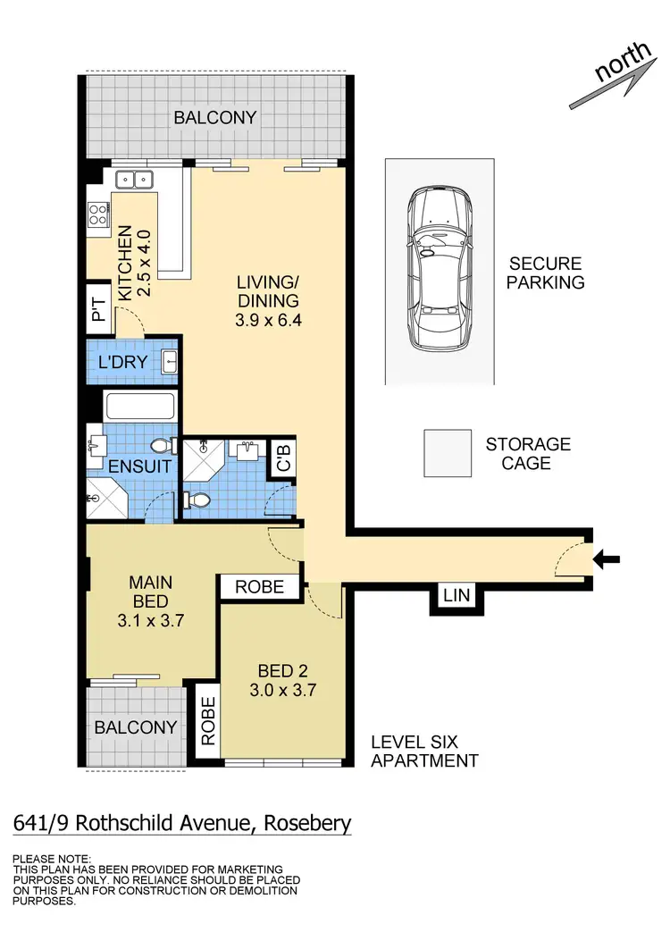 Floorplan of Homely apartment listing, 641/9 Rothschild Avenue, Rosebery NSW 2018