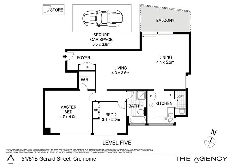 Floorplan of Homely unit listing, 51/81B Gerard Street, Cremorne NSW 2090