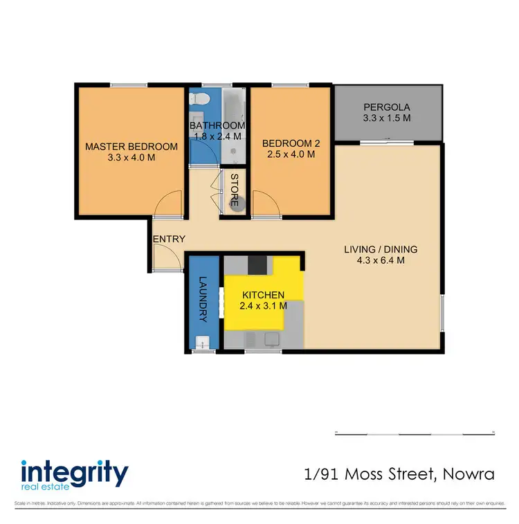 Floorplan of Homely unit listing, 1/91 Moss Street, Nowra NSW 2541