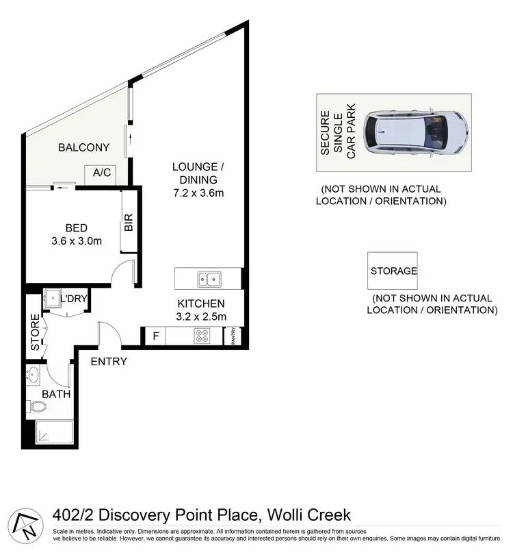 Floorplan of Homely apartment listing, 402/2 Discovery Point Place, Wolli Creek NSW 2205