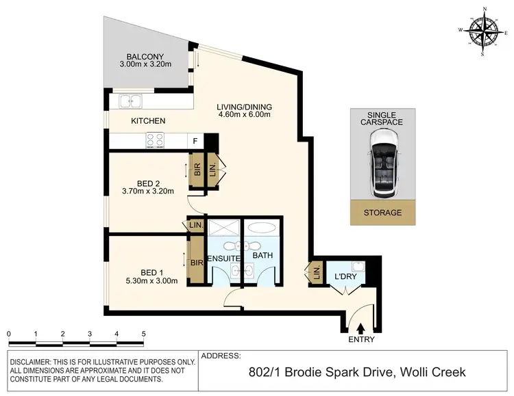 Floorplan of Homely apartment listing, 802/1 Brodie Spark Drive, Wolli Creek NSW 2205