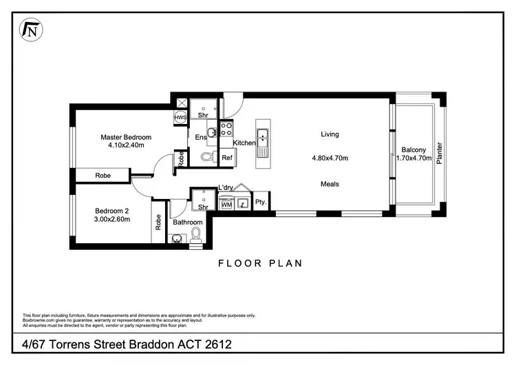 Floorplan of Homely apartment listing, Level 1/4/67 Torrens Street, Braddon ACT 2612