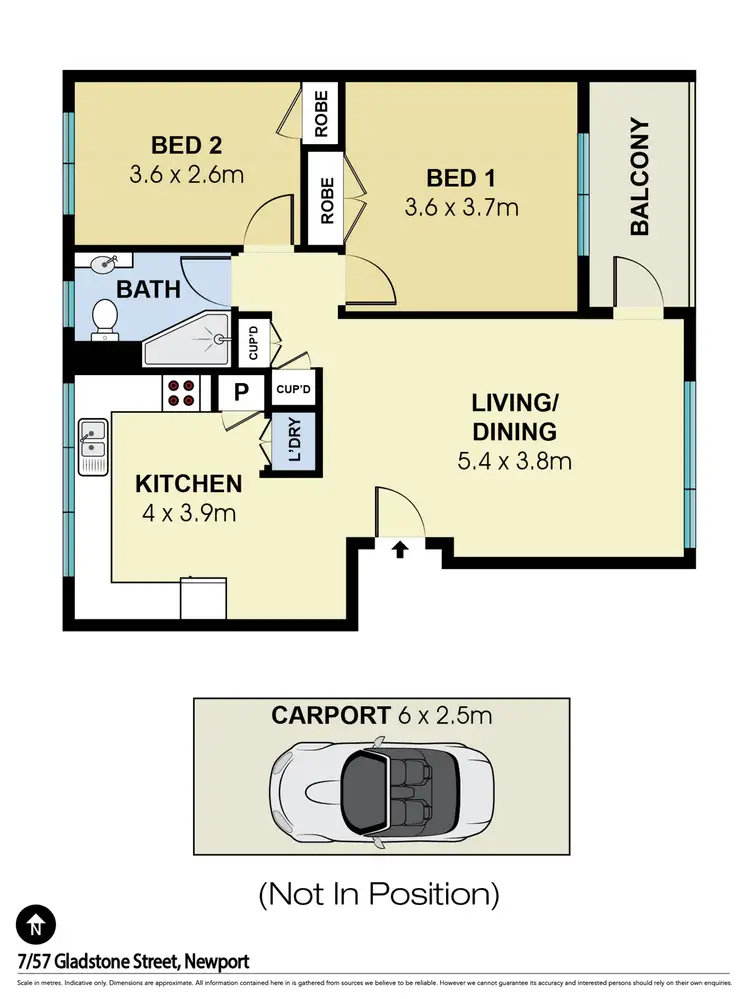 Floorplan of Homely apartment listing, 7/57 Gladstone Street, Newport NSW 2106