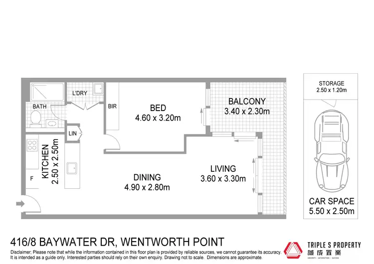 Floorplan of Homely apartment listing, 416/8 Baywater Drive, Wentworth Point NSW 2127