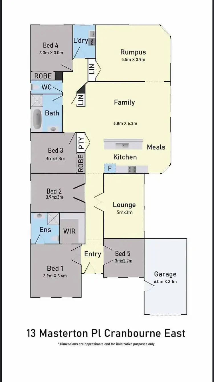 Floorplan of Homely house listing, 13 Masterton Place, Cranbourne East VIC 3977