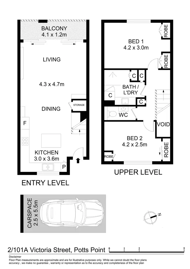 Floorplan of Homely apartment listing, 2/101A Victoria Street, Potts Point NSW 2011