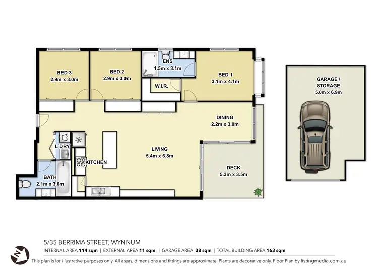 Floorplan of Homely unit listing, 5/33-35 Berrima Street, Wynnum QLD 4178