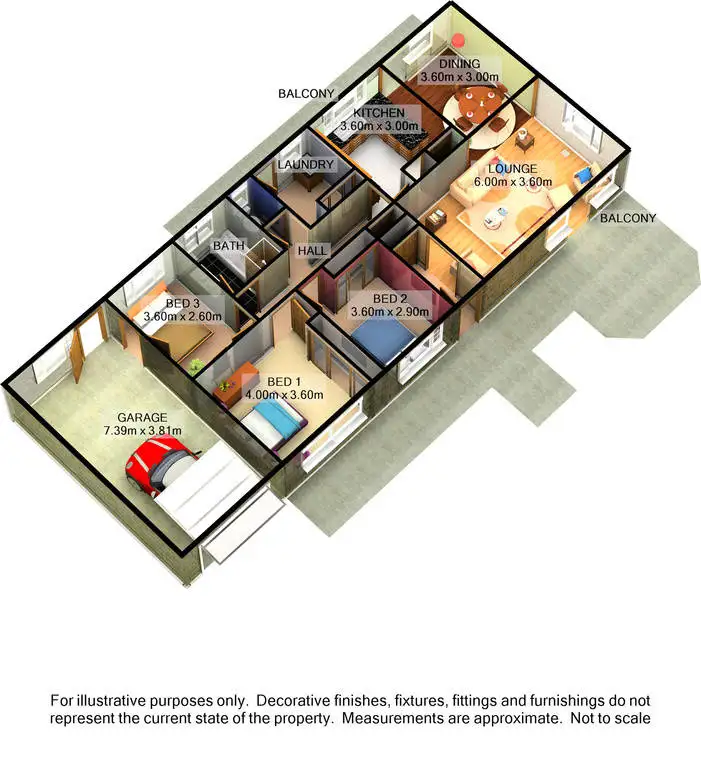 Floorplan of Homely townhouse listing, 2/11 Priory Lane, Beechworth VIC 3747