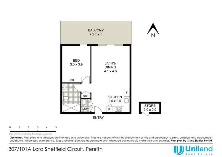 Floorplan of Homely apartment listing, 307/101A Lord Sheffield Circuit, Penrith NSW 2750
