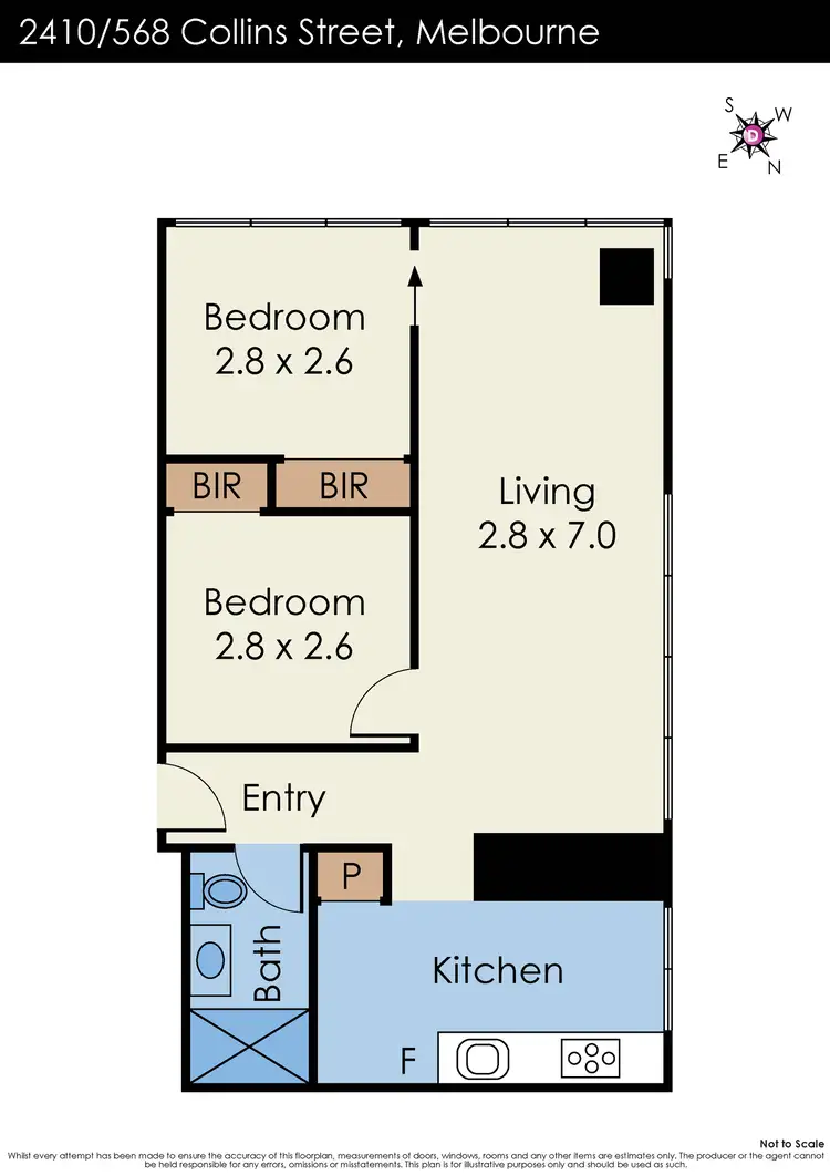 Floorplan of Homely apartment listing, 2410/568 Collins Street, Melbourne VIC 3000