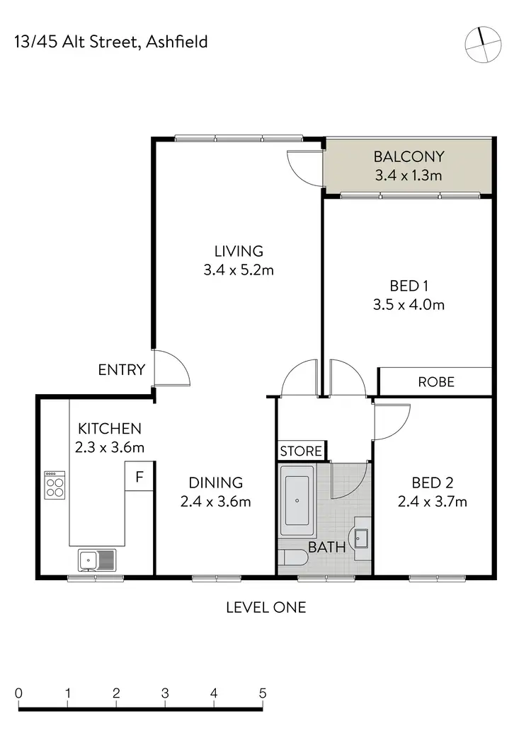 Floorplan of Homely apartment listing, 13/45 Alt Street, Ashfield NSW 2131