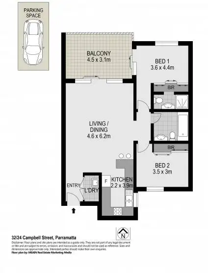 Floorplan of Homely unit listing, 32/24 Campbell Street, Parramatta NSW 2150