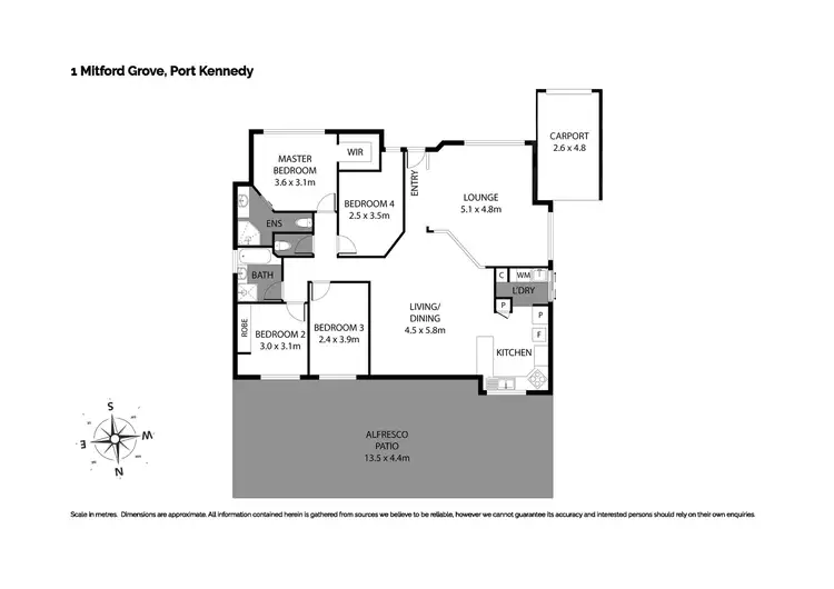 Floorplan of Homely house listing, 1 Mitford Grove, Port Kennedy WA 6172