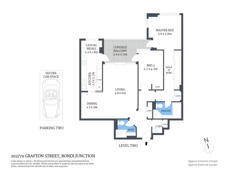 Floorplan of Homely apartment listing, 202/79 Grafton Street, Bondi Junction NSW 2022
