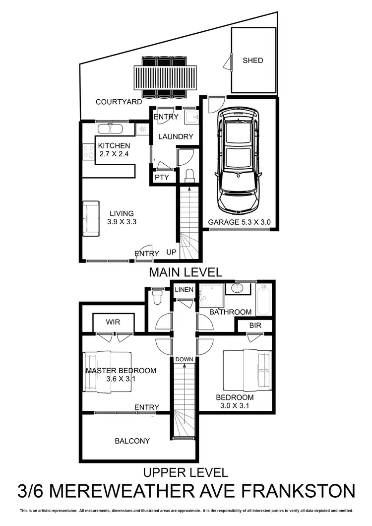 Floorplan of Homely unit listing, 3/6 Mereweather Avenue, Frankston VIC 3199