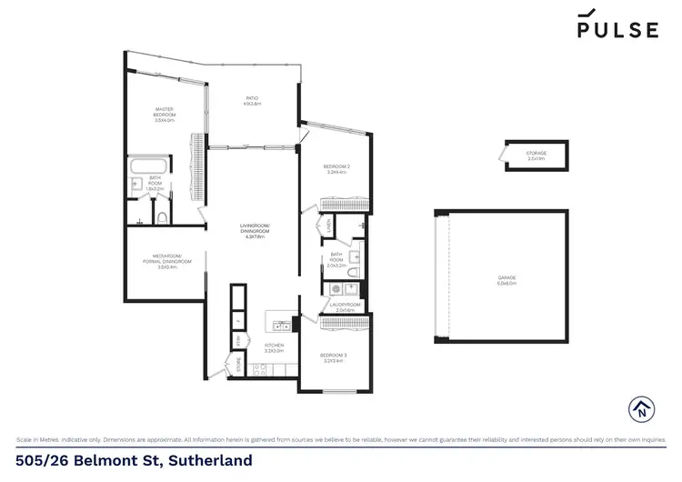 Floorplan of Homely unit listing, 505/26a Belmont Street, Sutherland NSW 2232