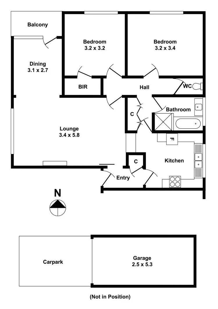 Floorplan of Homely apartment listing, 3/402 Toorak Road, Toorak VIC 3142