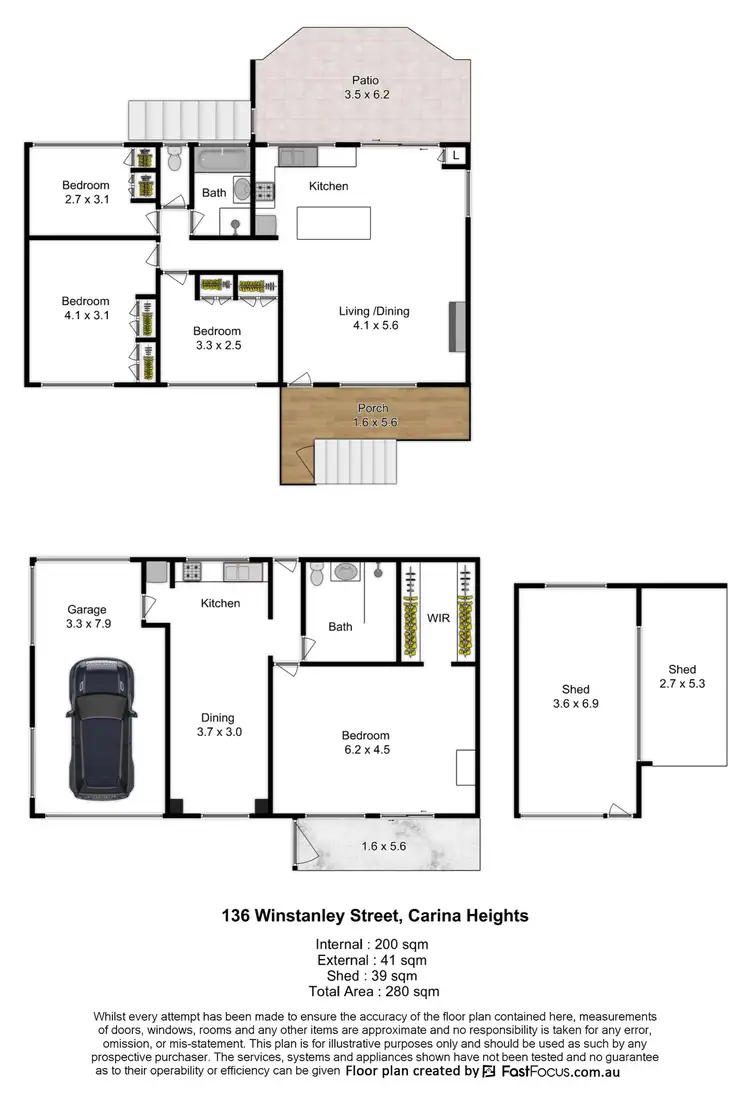 Floorplan of Homely house listing, 136 Winstanley Street, Carina Heights QLD 4152