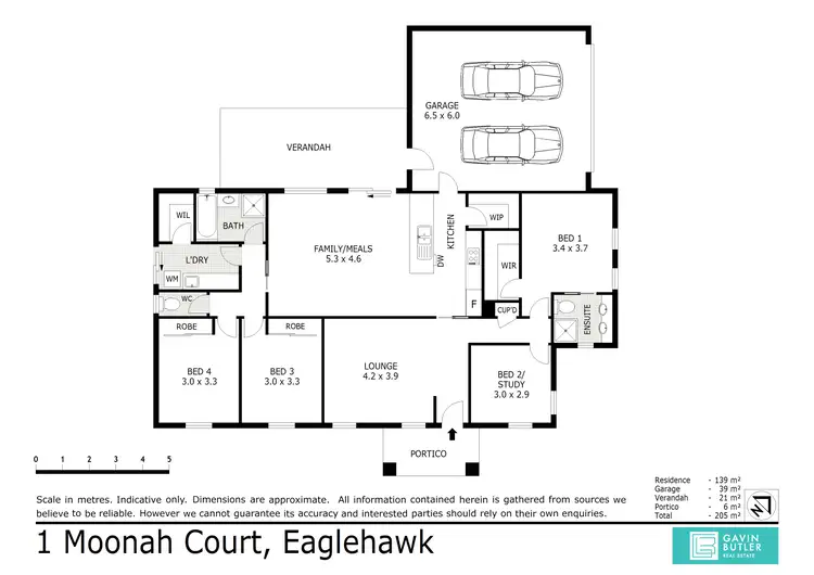 Floorplan of Homely house listing, 1 Moonah Court, Eaglehawk VIC 3556