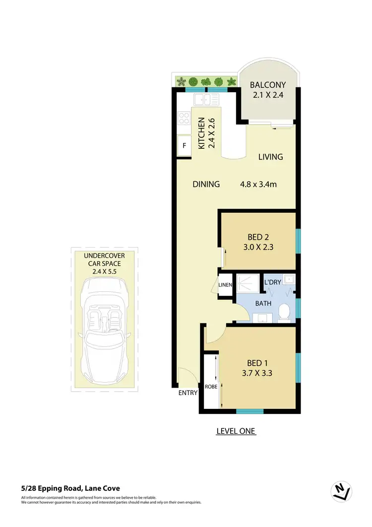 Floorplan of Homely apartment listing, 5/28 Epping Road, Lane Cove NSW 2066