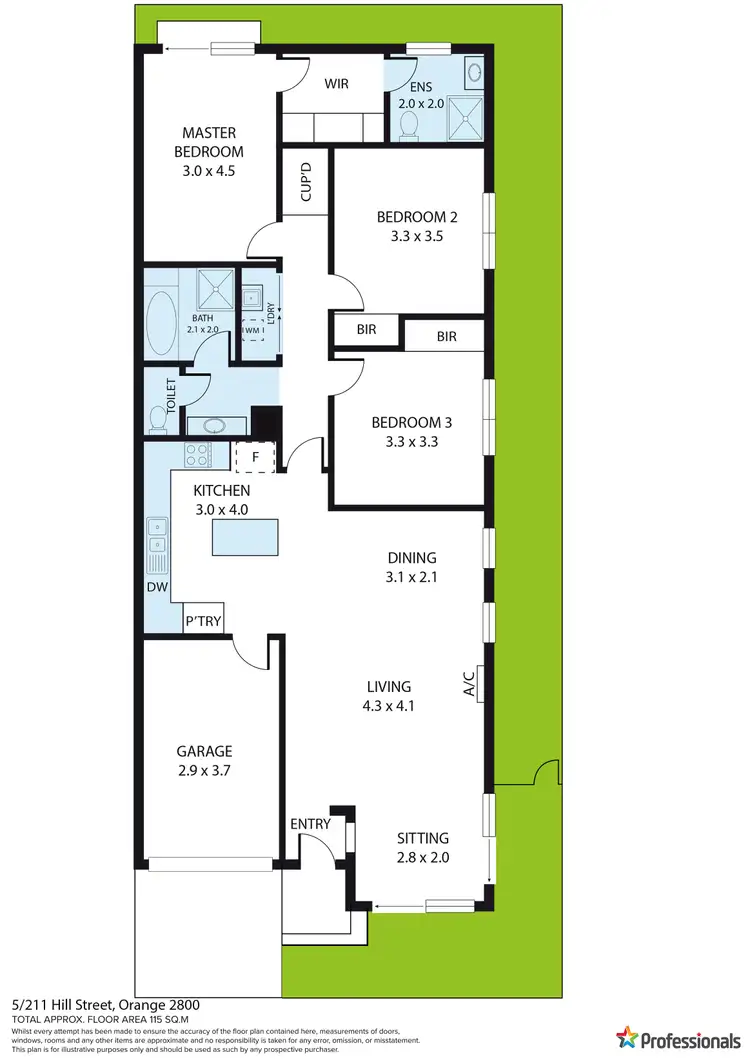 Floorplan of Homely semi-detached listing, 5/211 Hill Street, Orange NSW 2800