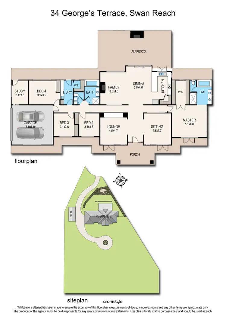 Floorplan of Homely house listing, 34 Georges Terrace, Swan Reach VIC 3903