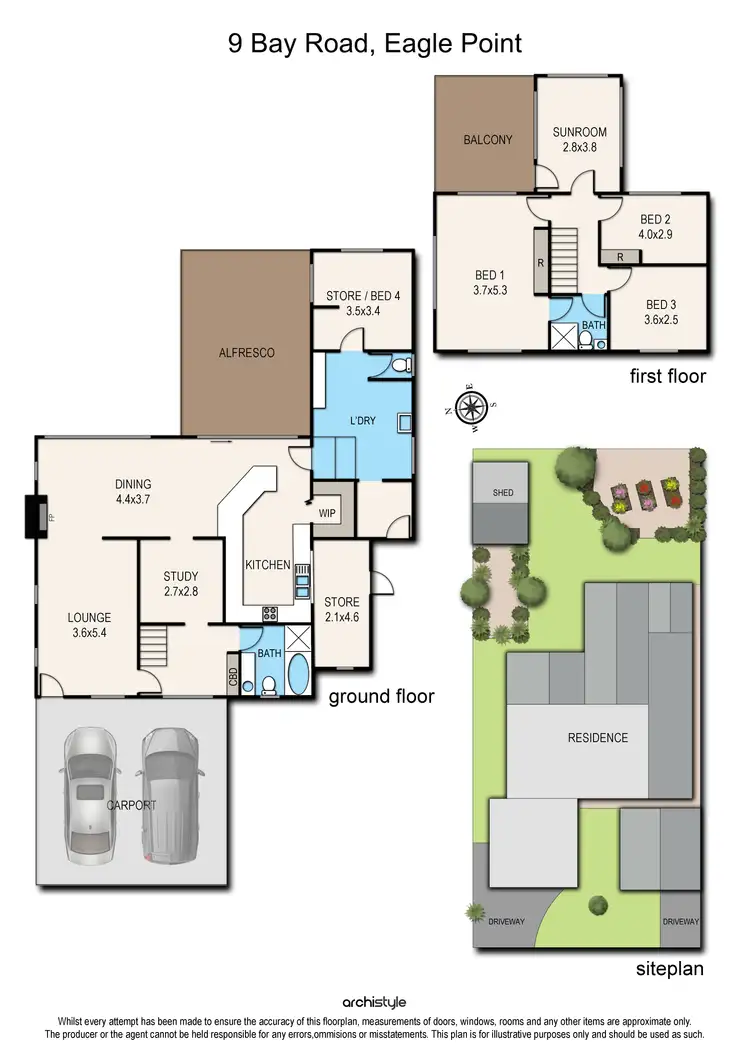 Floorplan of Homely house listing, 9 Bay Road, Eagle Point VIC 3878