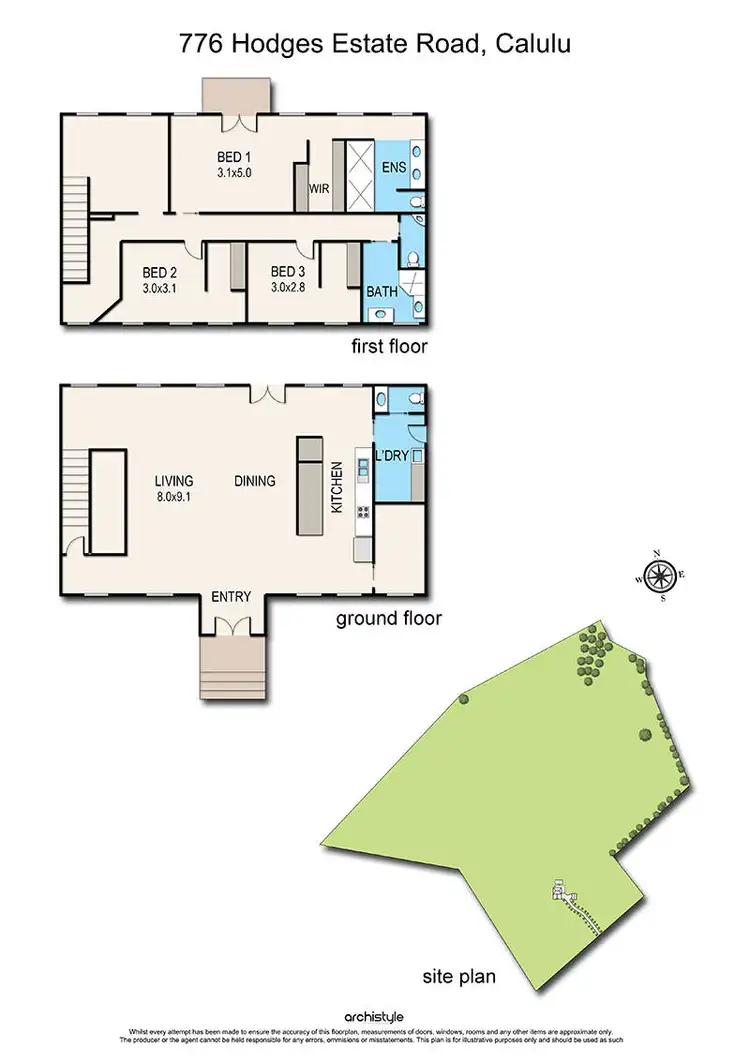 Floorplan of Homely house listing, 776 Hodges Estate Road, Calulu VIC 3875