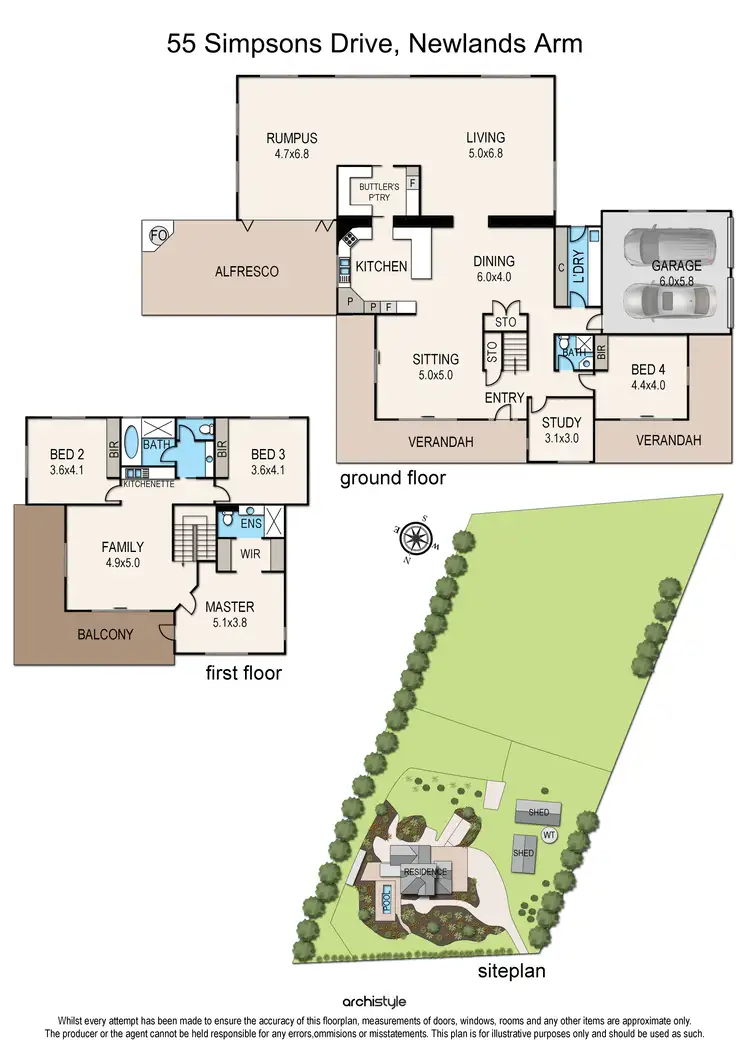 Floorplan of Homely house listing, 55 Simpsons Drive, Newlands Arm VIC 3875