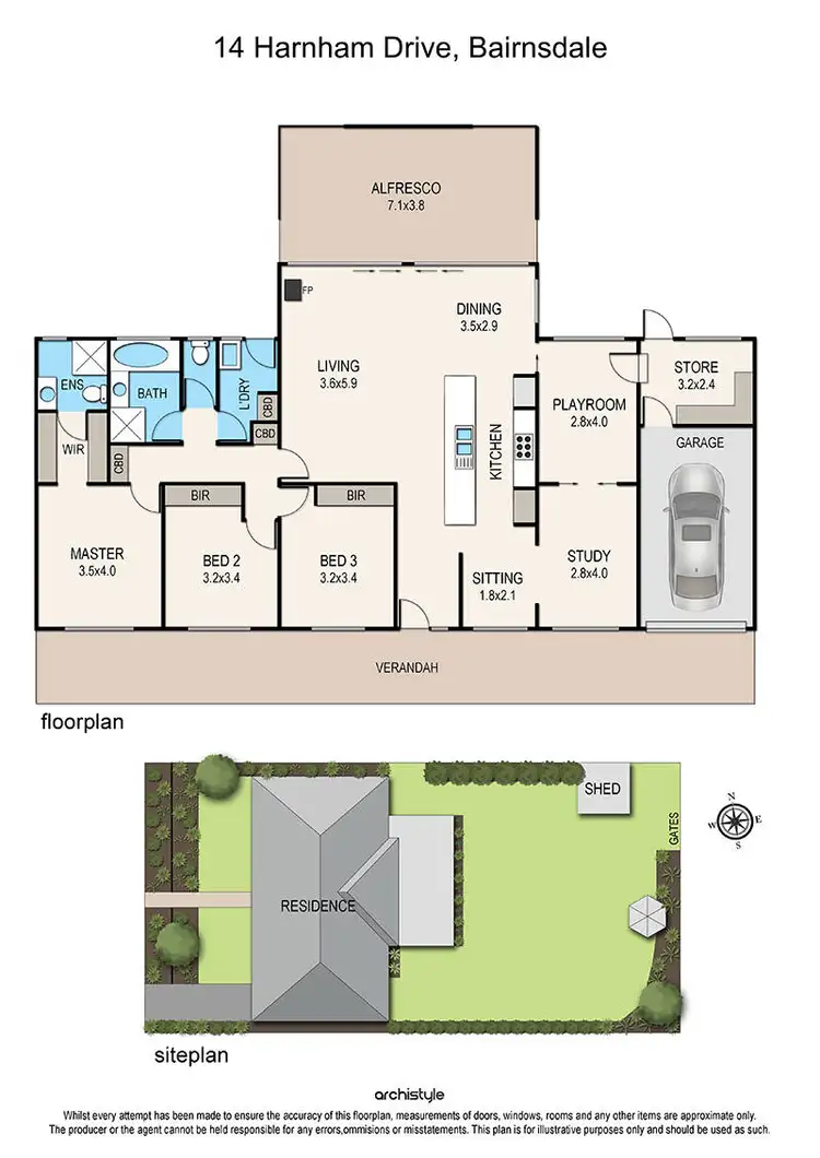 Floorplan of Homely house listing, 14 Harnham Drive, Bairnsdale VIC 3875