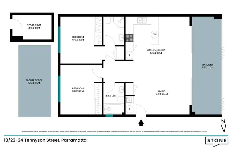 Floorplan of Homely apartment listing, 18/22-24 Tennyson Street, Parramatta NSW 2150