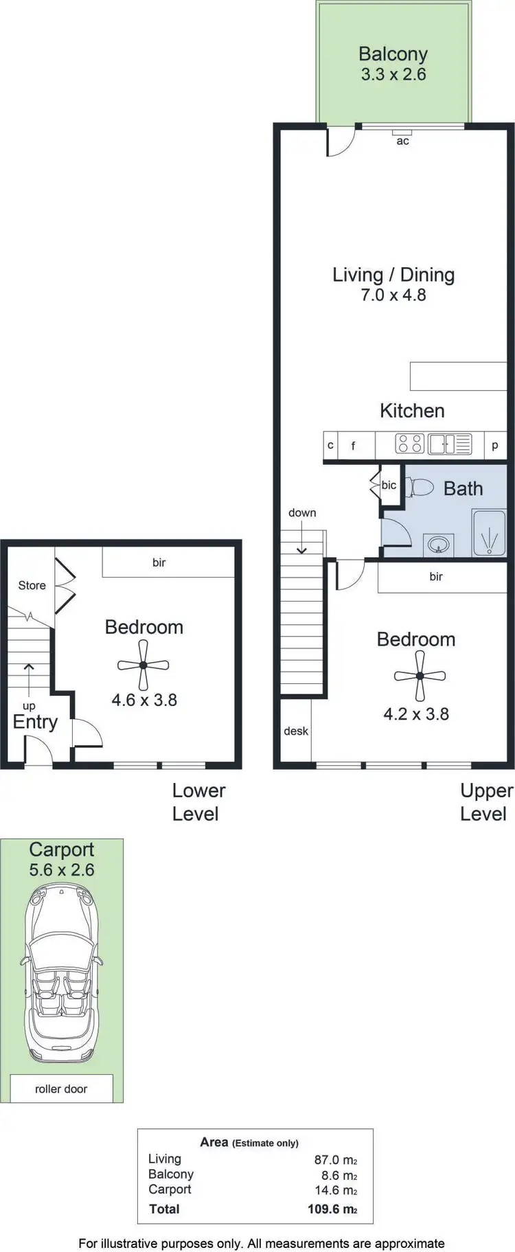 Floorplan of Homely townhouse listing, 28/52A Henry Street, Stepney SA 5069