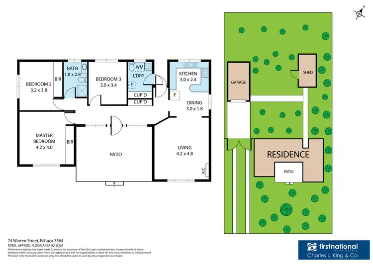 Floorplan of Homely house listing, 74 Warren Street, Echuca VIC 3564