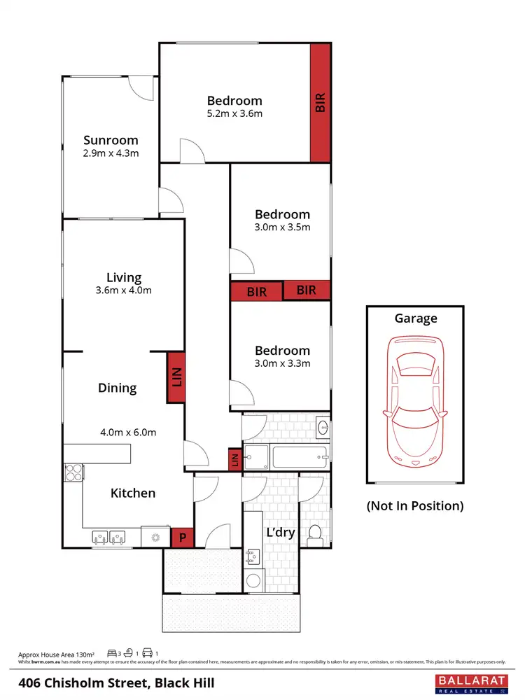 Floorplan of Homely house listing, 406 Chisholm Street, Black Hill VIC 3350