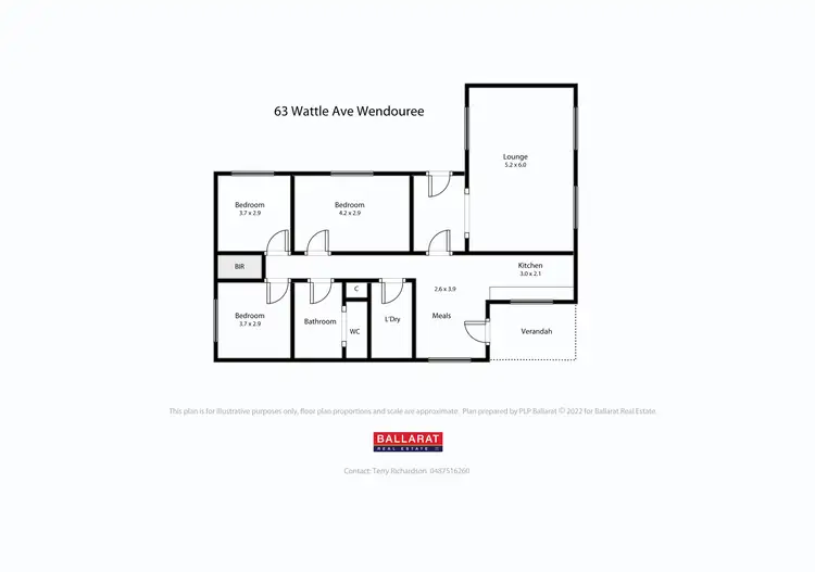 Floorplan of Homely house listing, 63 Wattle Avenue, Wendouree VIC 3355