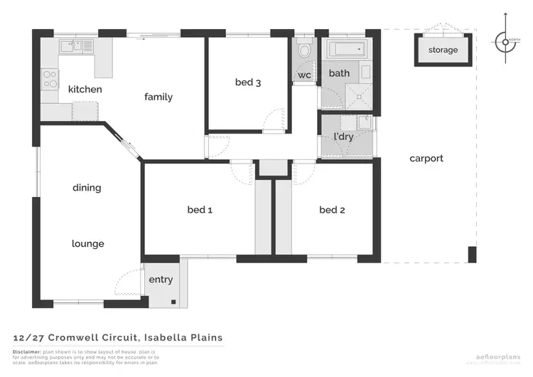 Floorplan of Homely townhouse listing, 12/27 Cromwell Circuit, Isabella Plains ACT 2905