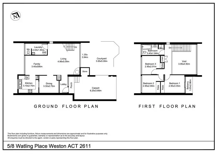 Floorplan of Homely townhouse listing, 5/8 Watling Place, Weston ACT 2611