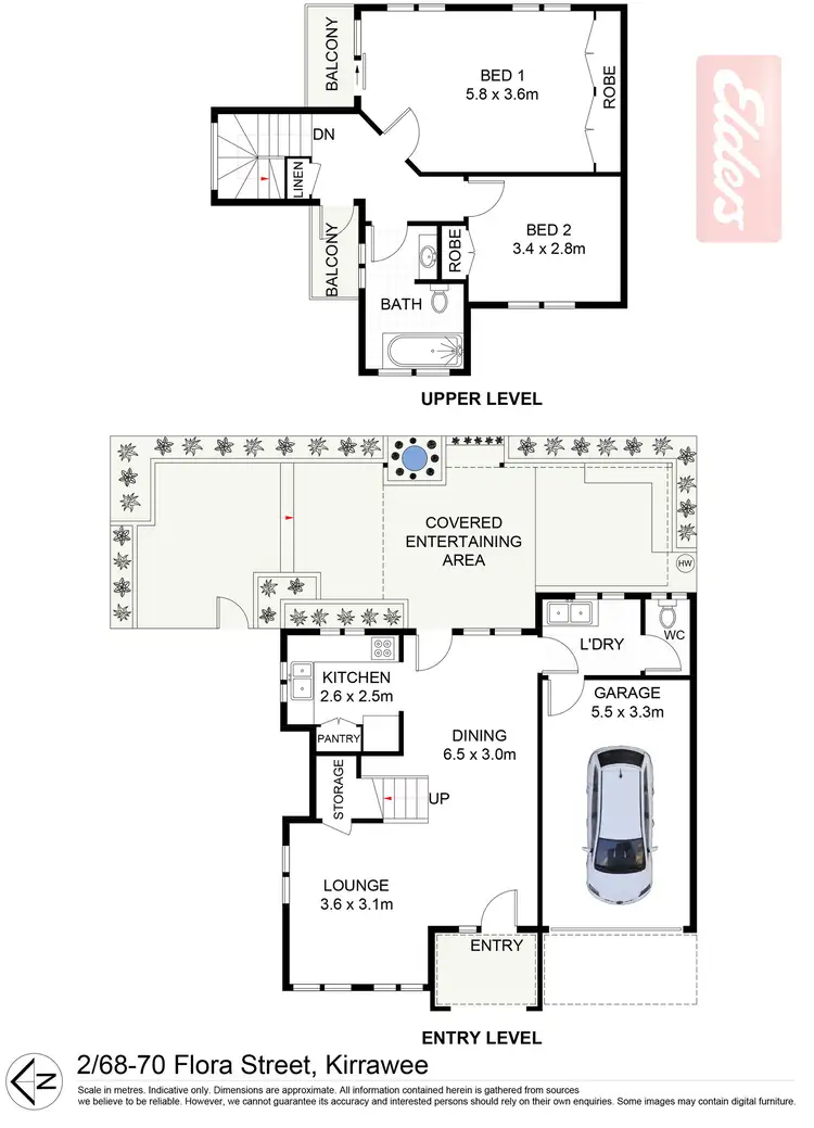 Floorplan of Homely townhouse listing, 2/68 Flora Street, Kirrawee NSW 2232