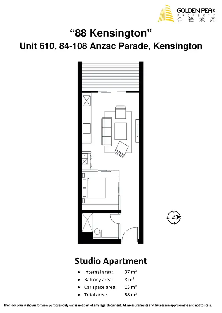 Floorplan of Homely apartment listing, 610/84-108 Anzac Parade, Kensington NSW 2033
